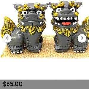 Japan Okinawa Souvenir Shisa Figurine Entrance Pair